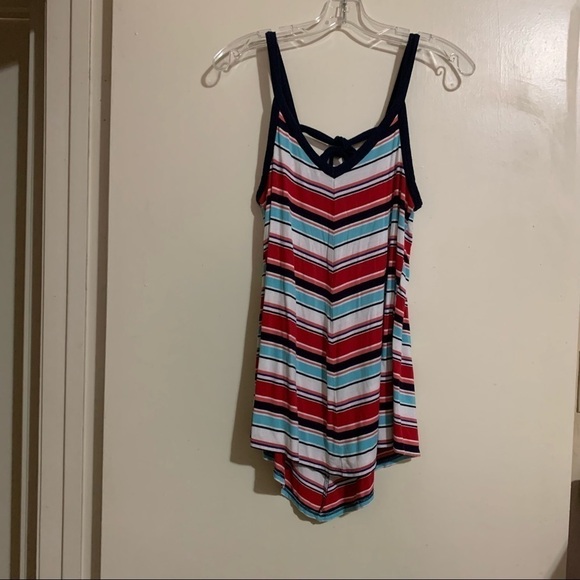 Motherhood Maternity Multi Color Striped V-Neck Sleeveless Tank Top Blouse Small - Picture 8 of 8